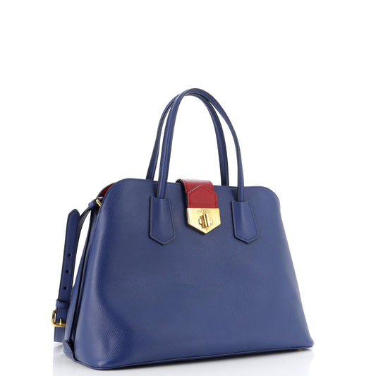 Prada Convertible Turnlock Flap Promenade Bag Saffiano Leather Medium