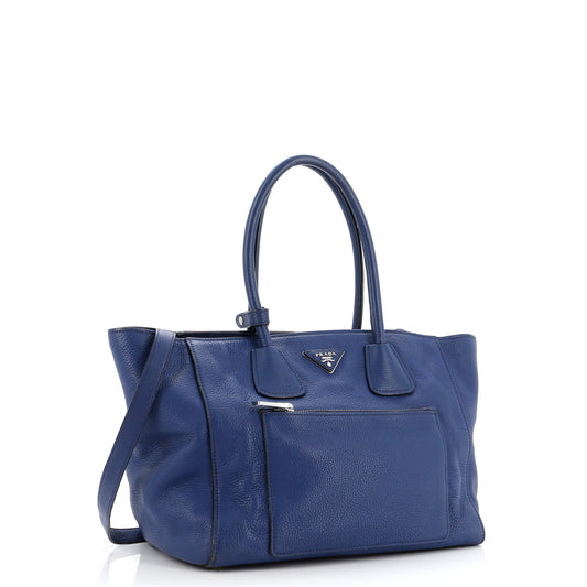 Prada Front Pocket Wing Convertible Tote Vitello Daino