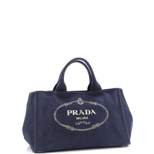 Prada Canapa Convertible Tote Canvas Medium