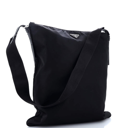 Prada Triangle Logo Plaque Flat Messenger Tessuto Medium