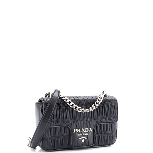 Prada Chain Flap Shoulder Bag Nappa Gaufre Small