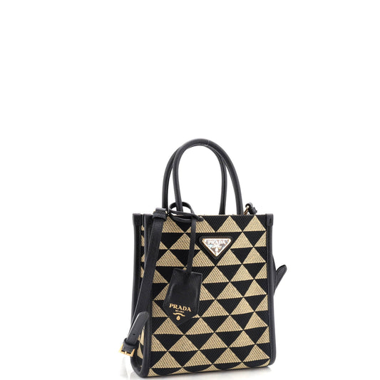 Prada Symbole Shopper Tote Jacquard Mini