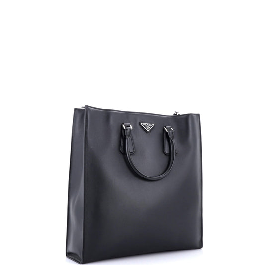 Prada Convertible Triangle Shopper Tote Soft Calf Medium