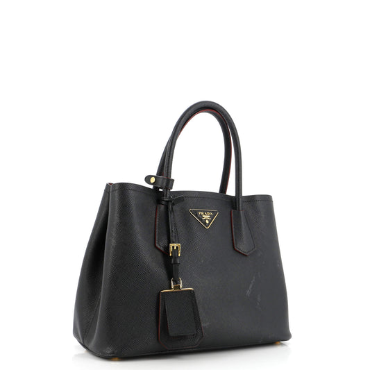 Prada Cuir Double Tote Saffiano Leather Small