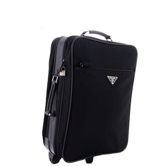 Prada Trolley Rolling Luggage Tessuto and Saffiano Leather Mini