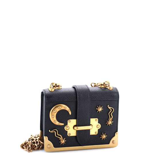 Prada Cahier Crossbody Bag Embellished Leather Micro