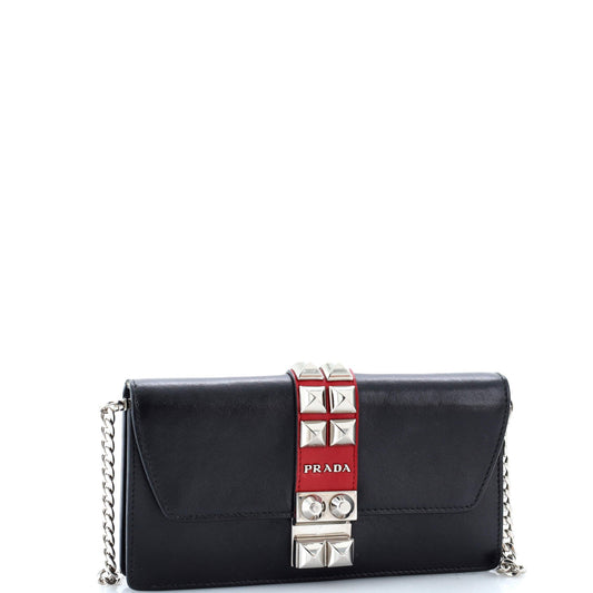 Prada Elektra Wallet on Chain Studded Leather