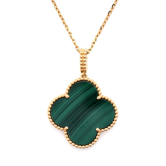 ヴァン クリーフ&アーペル マジック アルハンブラ ペンダントネックレス 18Kイエローゴールド&マラカイト