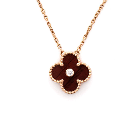 Van Cleef & Arpels Vintage Alhambra Pendant Necklace Limited Edition 18K ローズゴールド and Bull's Eye with Diamond