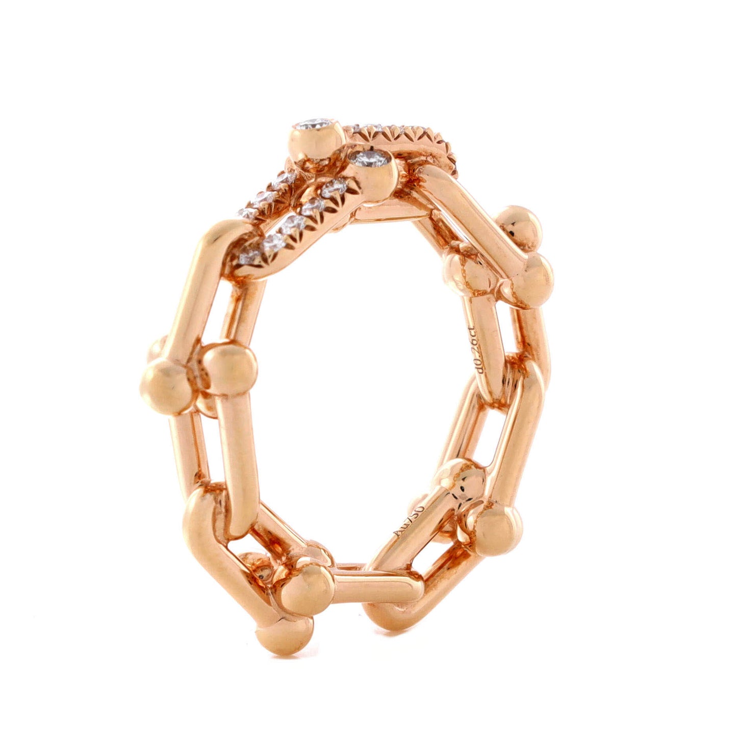 Tiffany & Co. HardWear Link Ring 18K ローズゴールド with Diamonds Small