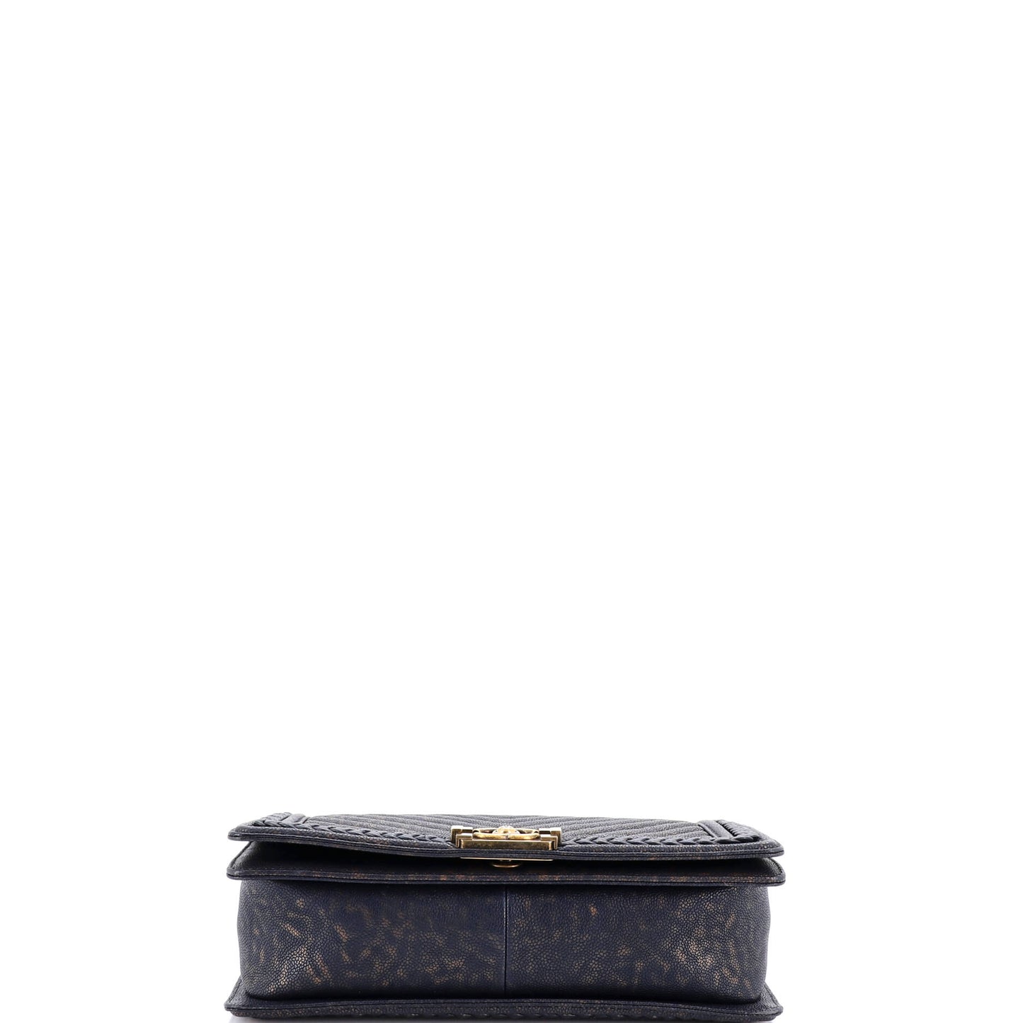 シャネル ブレイデッド ボーイ フラップバッグ パティーヌ加工 シェブロン キャビア ニューミディアム