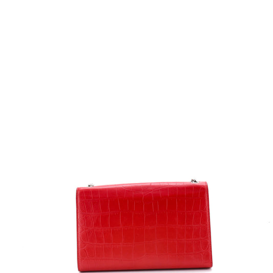 サンローラン クラシック モノグラム タッセル クロスボディバッグ クロコダイルエンボスレザー ミディアム