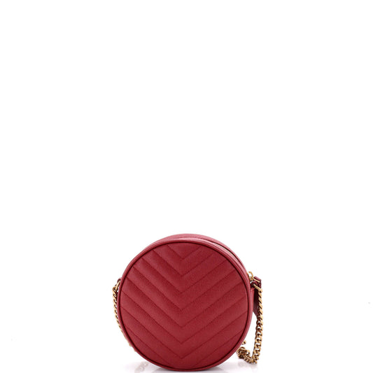 サンローラン ビニール ラウンド カメラバッグ キルティング シェブロンレザー