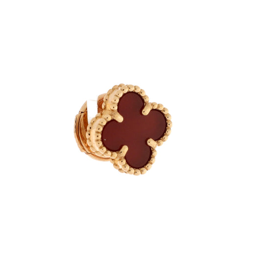Van Cleef & Arpels Sweet Alhambra Stud Earrings 18K ローズゴールド and Carnelian