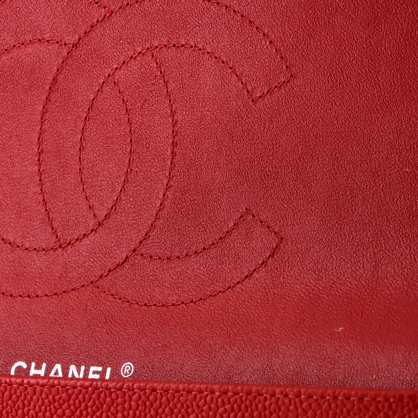 シャネル クラシック ダブルフラップバッグ キルティング キャビア ジャンボ