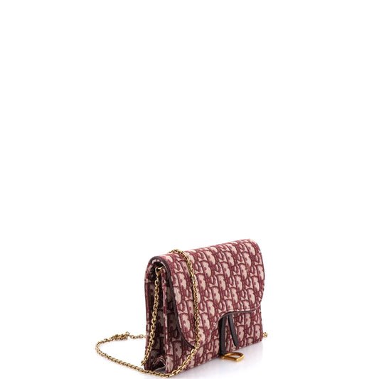 Christian Dior Saddle Chain Clutch in Oblique Canvas