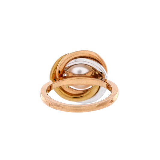 カルティエ トリニティ パール リング 18K トリコロールゴールド パール&ダイヤモンド 14mm