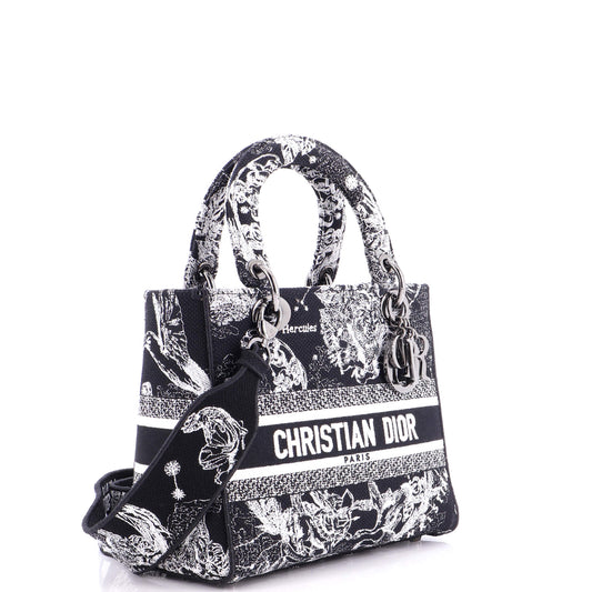 Christian Dior Lady D-Lite Bag, Medium, Embroidered Canvas