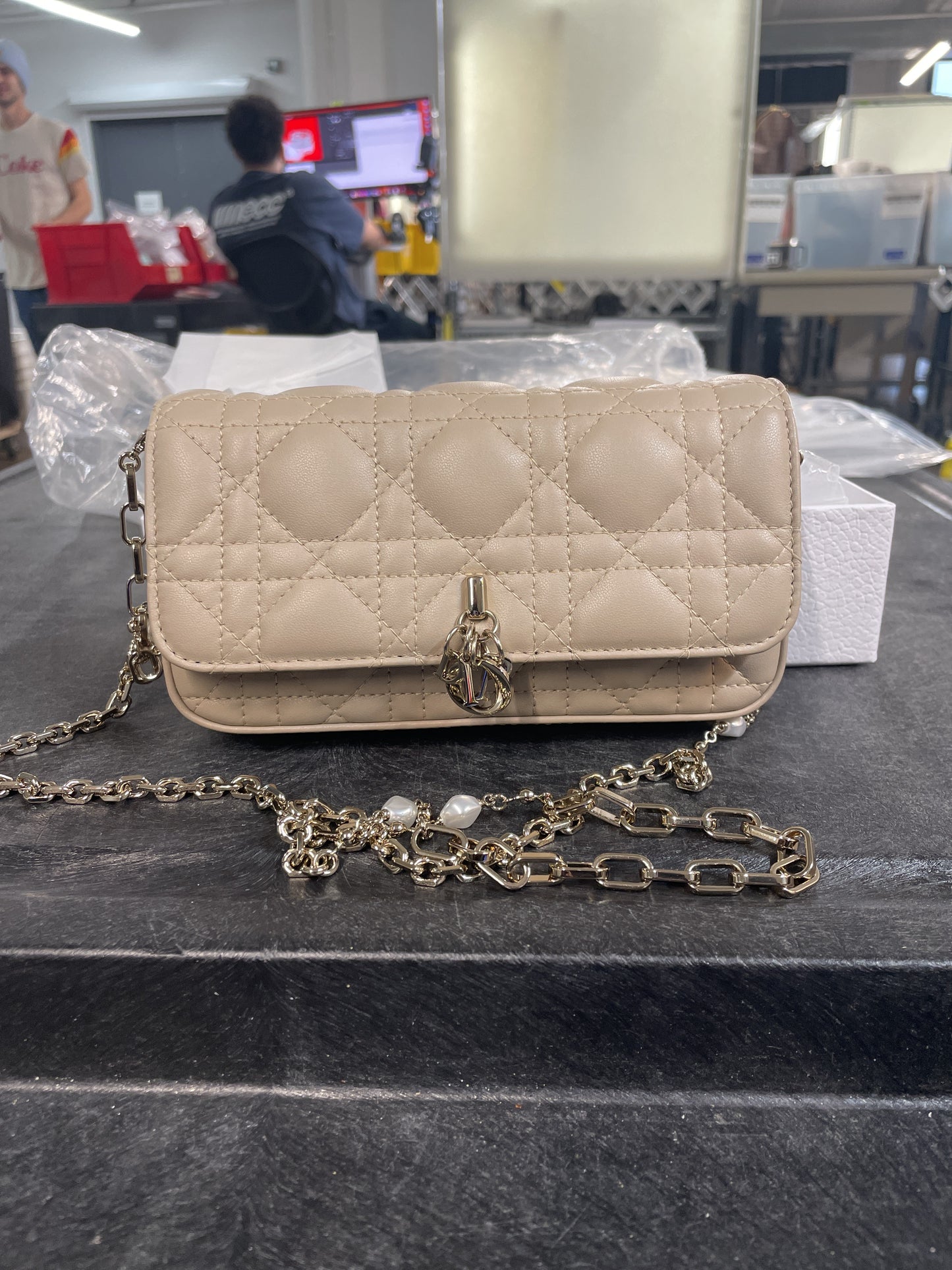Christian Dior Dior Talk Phone Pouch Cannage Quilted Lambskin
