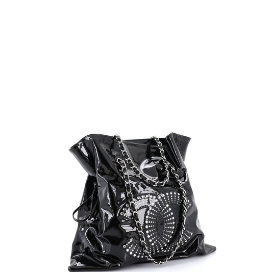 Chanel Bonbon Tote Bag, Strass-embellished Patent Leather, Large