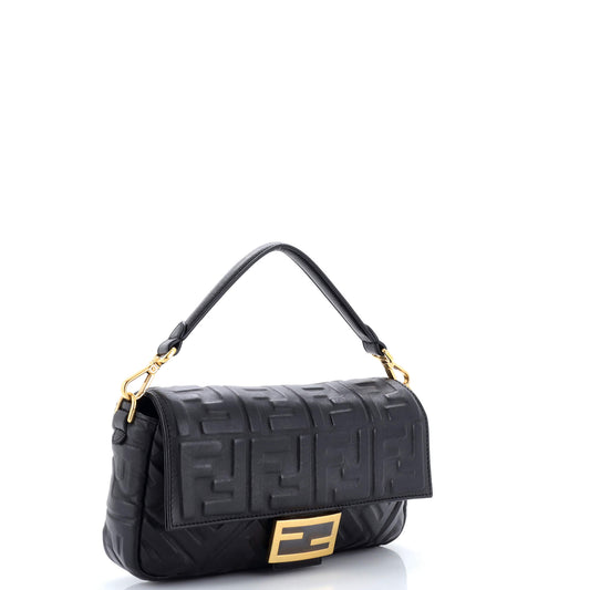 Fendi Baguette NM bag in Zucca embossed leather, medium size