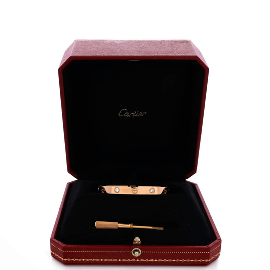 カルティエ ラブ 4 ダイヤモンド ブレスレット 18K ローズゴールド ダイヤモンド付き