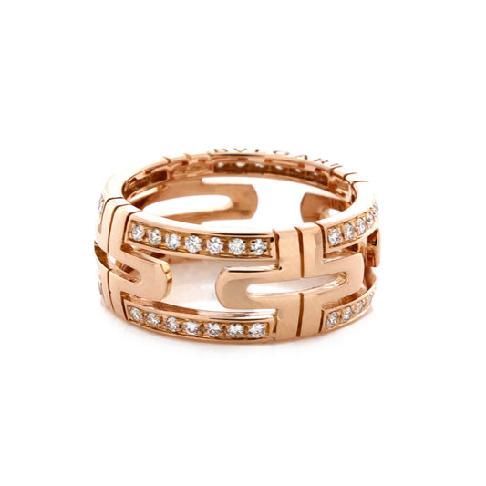 ブルガリ パレンテシ バンドリング 18Kローズゴールド ダイヤモンド 8mm