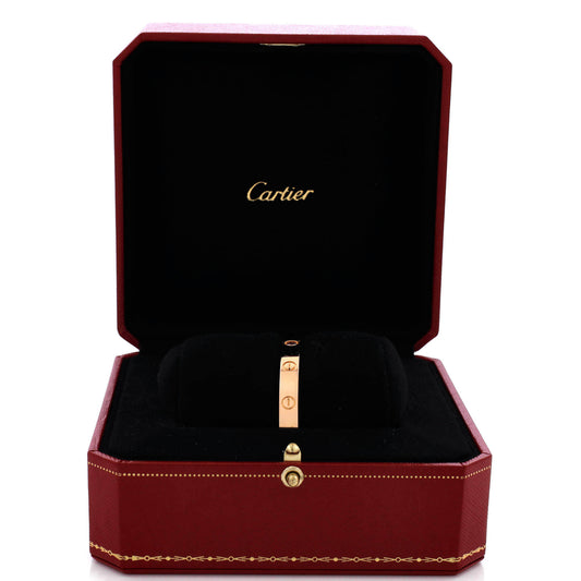 カルティエ ラブ カフ ブレスレット 18K ローズゴールド ピンクサファイア