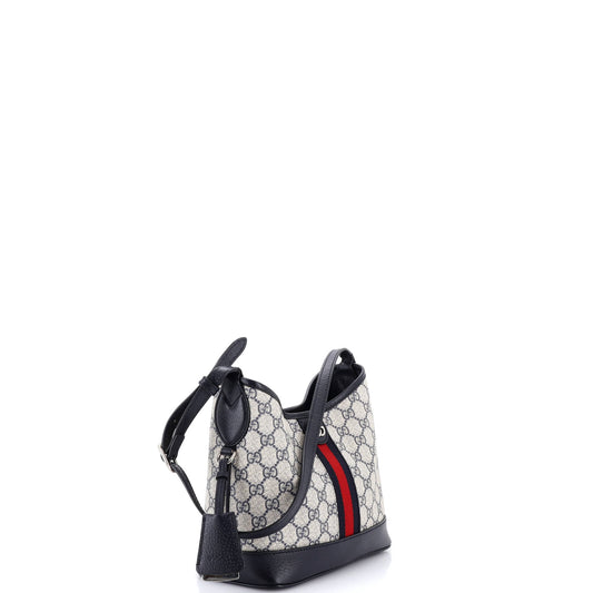 Gucci Ophidia Open Bucket Bag in GG Coated Canvas and Leather, Small