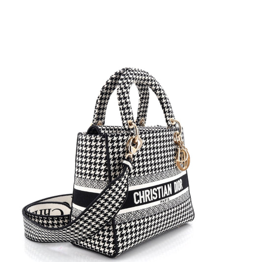 Christian Dior Lady D-Lite Bag, Medium, Houndstooth Canvas