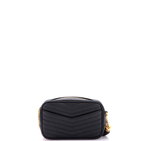 Saint Laurent Lou Mini Camera Bag in Quilted Chevron Leather