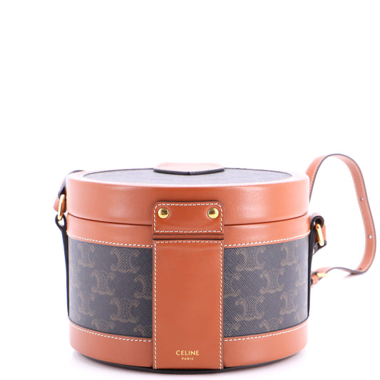 Celine Tambour Bag Triomphe Coated Canvas Medium