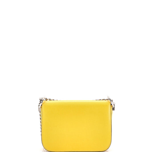 Prada Arcade Chain Flap Bag with Gray Scarf
