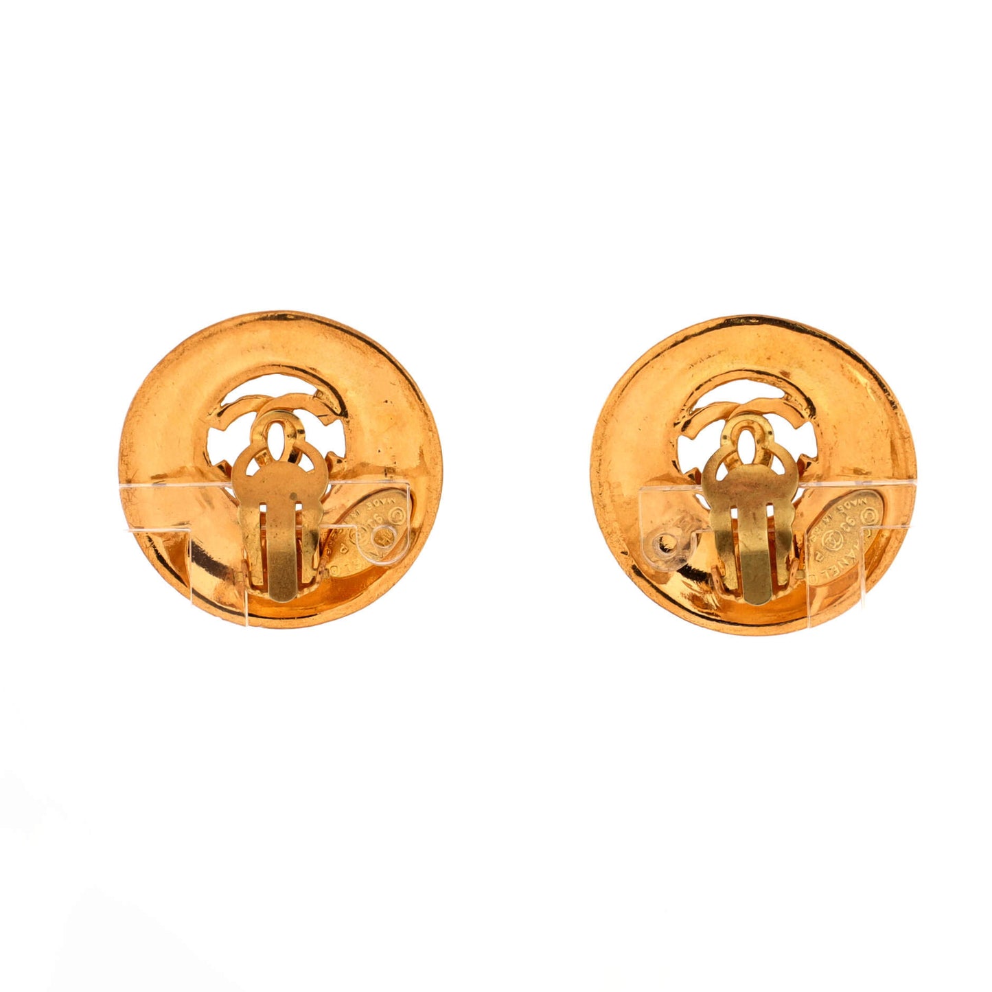 Chanel Vintage Cutout CC Clip-on Earrings in Metal
