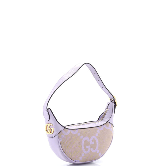 Gucci Ophidia Half Moon Jumbo Mini Bag in GG Canvas