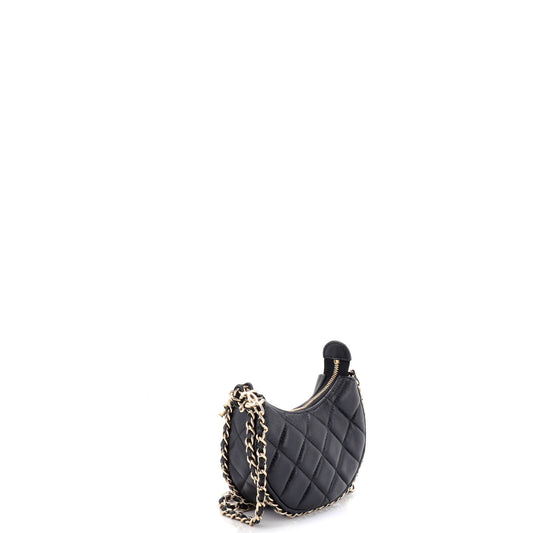 Chanel Chain-Around Hook Hobo Bag in Quilted Lambskin Mini