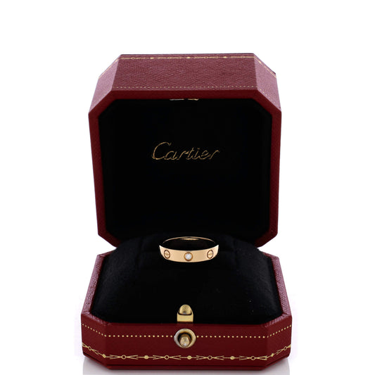 カルティエ ラブ ウェディング バンド 1 ダイヤモンド リング 18K イエローゴールド ダイヤモンド付き