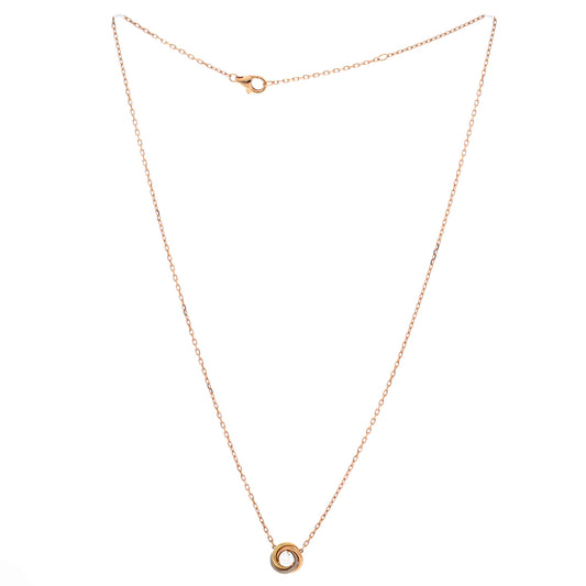 カルティエ トリニティ ダイヤモンド ペンダントネックレス 18K トリコロールゴールド&ダイヤモンド