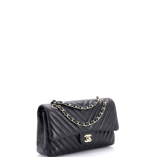 Chanel Classic Double Flap Bag Chevron Lambskin Medium