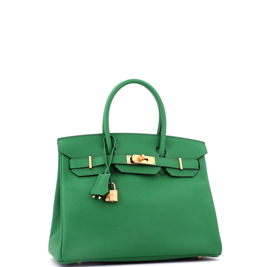 Hermès Birkin handbag, green, Epsom leather, gold hardware, size 30