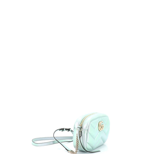 Gucci GG Marmont Chevron Iridescent Leather Small Shoulder Bag