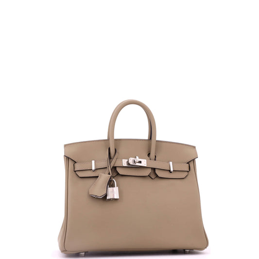 Hermès Birkin Handbag Verso Swift Palladium Hardware 25