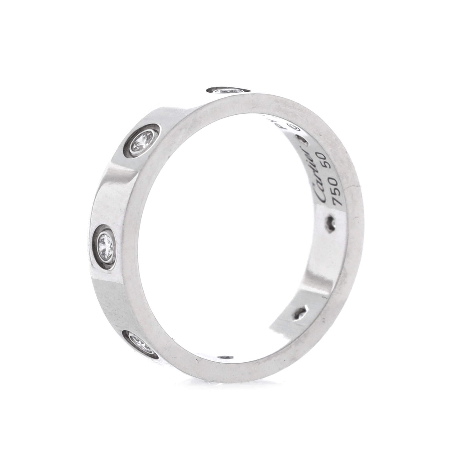 Cartier Love Wedding Band 8 Diamond Ring in 18K White Gold (with Diamonds)