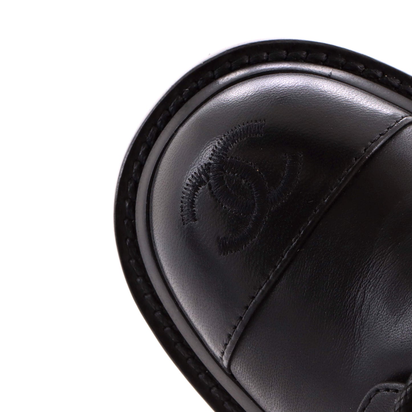 Chanel Women's Chain CC Cap Toe Lace-Up Combat Boots in Quilted Leather