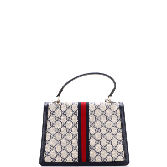 Gucci Ophidia Flap Top Handle Bag in GG Coated Canvas, Small