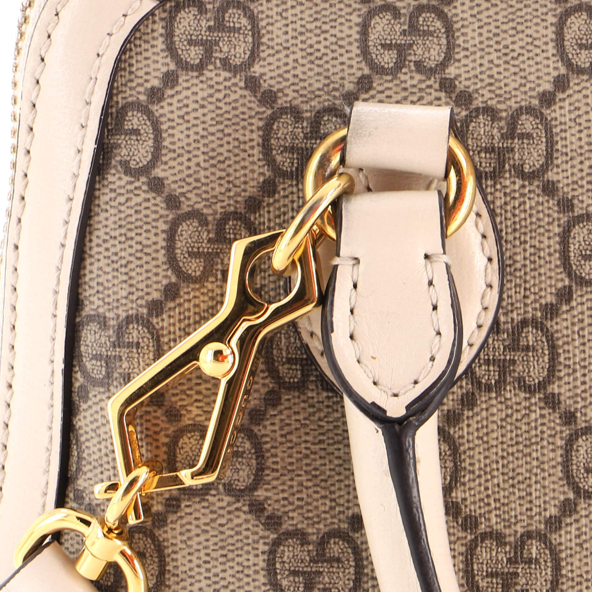 Gucci Horsebit 1955 Top Handle Bag GG Coated Canvas with Leather Small