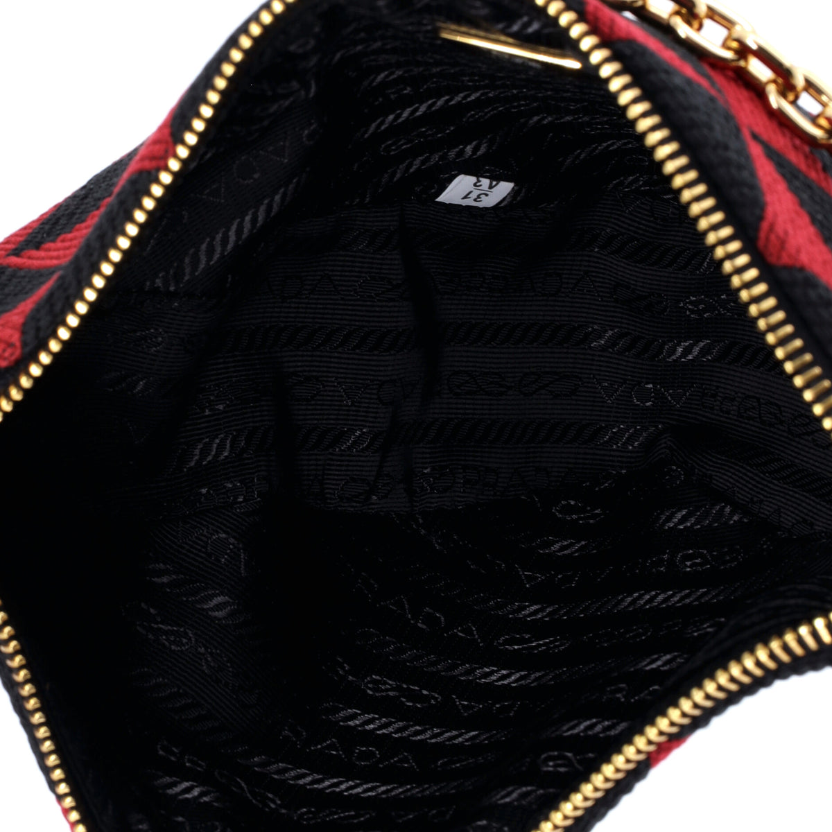 Prada Symbole Triangle Bag Leather and Jacquard Mini