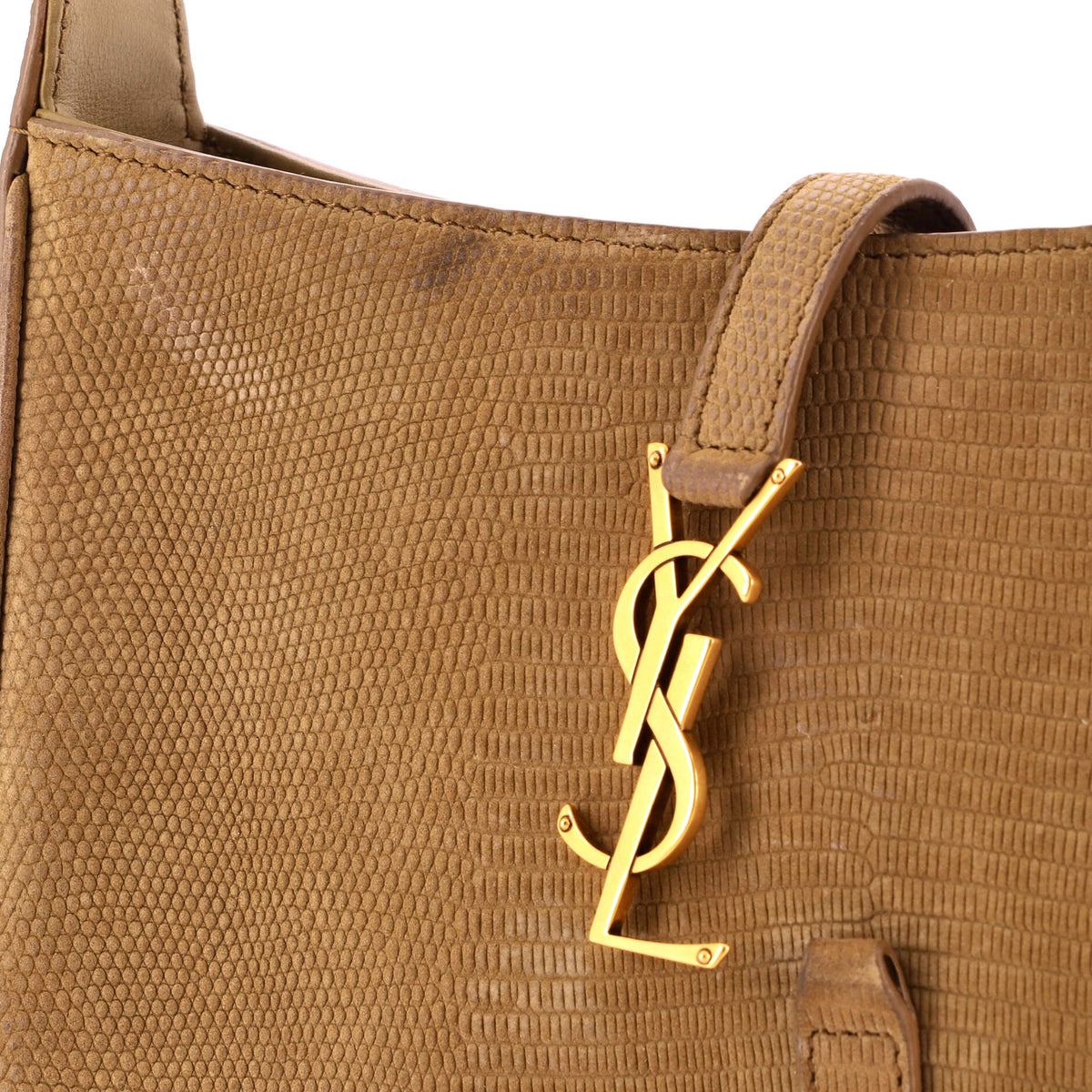 Saint Laurent Le 5 a 7 Hobo Lizard Embossed Nubuck Small