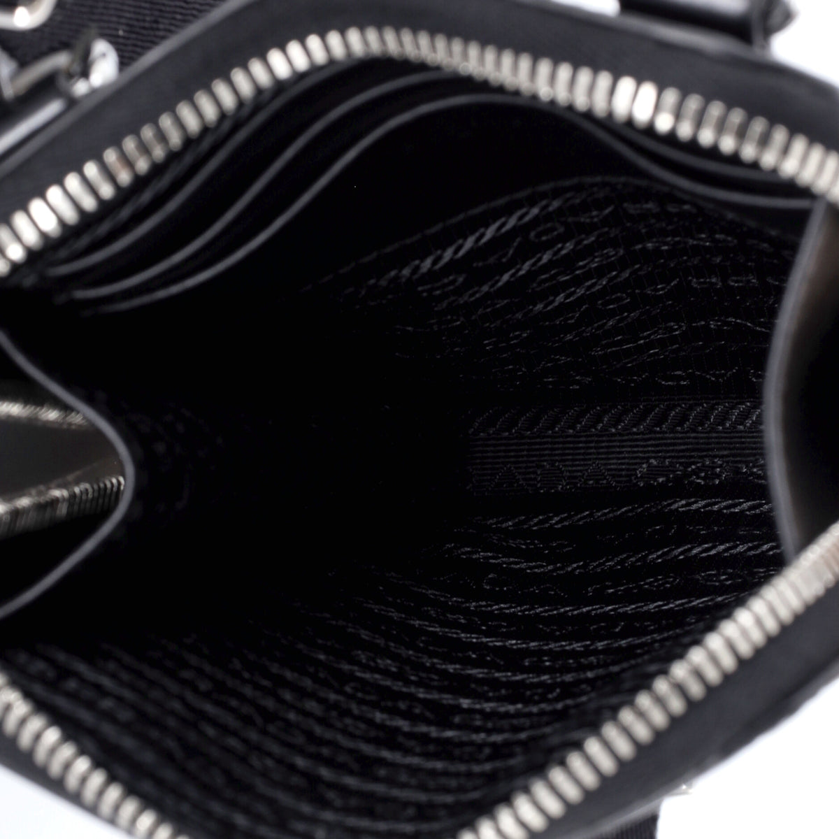 Prada Symbole Phone Holder Crossbody Bag Embossed Leather