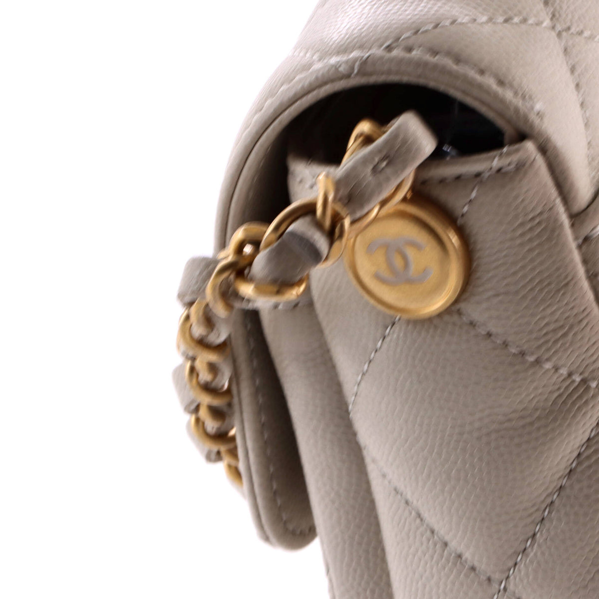 Chanel CC Turnlock Chain Flap Bag Quilted Caviar Small